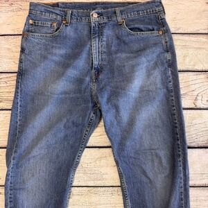 Levi's 505 Regular Fit Straight Leg Jeans Men's 38x34 Blue Denim